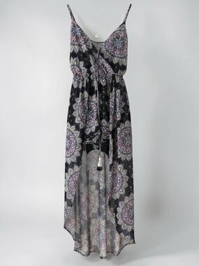 Lily Rose Boho High-Low Romper XS Black Paisley Festival Outfit